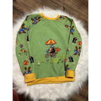 Sweater, Langarmshirt, Pullover, handmade, grün, Maulwurf, Pauli, Jersey