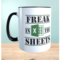 Becher mit Aufschrift "Freak in the Sheets" - Excel Tasse, lustiger Kaffeebecher, Tee, Geschenk für Kollegen