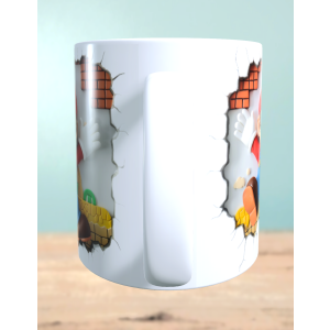 Tasse mit 3D-Effekt Super Mario Motiv 2 Sublimationsaufdruck, Tassengröße 11oz (330 ml), schönes Motiv, versch. Farben auswählbar