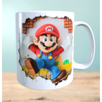 Tasse mit 3D-Effekt Super Mario Motiv 2 Sublimationsaufdruck, Tassengröße 11oz (330 ml), schönes Motiv, versch. Farben auswählbar