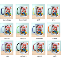 Tasse mit 3D-Effekt Super Mario Motiv 2 Sublimationsaufdruck, Tassengröße 11oz (330 ml), schönes Motiv, versch. Farben auswählbar