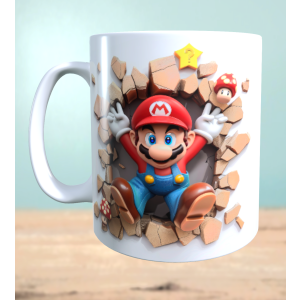 Tasse mit 3D-Effekt Super Mario Motiv 3 Sublimationsaufdruck, Tassengröße 11oz (330 ml), schönes Motiv, versch. Farben auswählbar