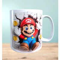 Tasse mit 3D-Effekt Super Mario Motiv 4 Sublimationsaufdruck, Tassengröße 11oz (330 ml), schönes Motiv, versch. Farben auswählbar