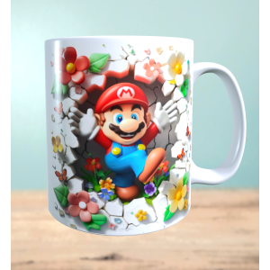 Tasse mit 3D-Effekt Super Mario Motiv 5 Sublimationsaufdruck, Tassengröße 11oz (330 ml), schönes Motiv, versch. Farben auswählbar