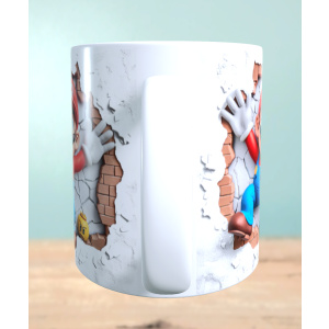 Tasse mit 3D-Effekt Super Mario Motiv 6 Sublimationsaufdruck, Tassengröße 11oz (330 ml), schönes Motiv, versch. Farben auswählbar