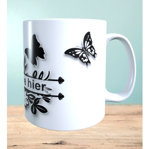 Monogramm Alphabet Tasse, personalisiert mit eigenem Namen, Sublimationsaufdruck, individuelles Geschenk