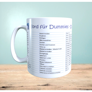 Bedruckte Tasse mit Word Shortcut Befehlen, Kaffeetasse,...