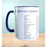 Tasse mit Word Shortcut Befehlen, Büro Geschenk, IT Profi Geschenk, Kaffeeliebhaber Geschenk, Schreibtisch Dekor