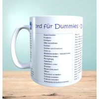 Tasse mit Word Shortcut Befehlen, Büro Geschenk, IT Profi Geschenk, Kaffeeliebhaber Geschenk, Schreibtisch Dekor