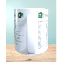 Excel Shortcuts Tasse, Kaffeetasse mit Kurzbefehlen, Bürotasse, Geschenk für Excel Liebhaber