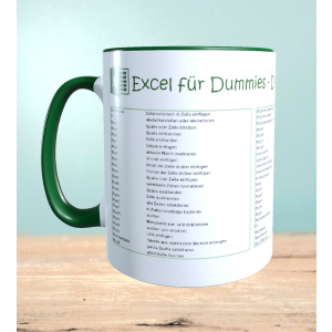 Keramik Tasse mit Excel Shortcuts, Büro Kollegen...