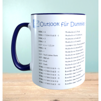 Bedruckte Tasse mit Outlook Shortcuts, Kurzbefehle, Tasse für Arbeit, Teetasse, Kaffeetasse, Geschenk für Kollegen