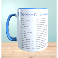 Bedruckte Tasse mit Outlook Shortcuts, Kurzbefehle, Tasse für Arbeit, Teetasse, Kaffeetasse, Geschenk für Kollegen