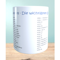 Bedruckte Tasse mit Outlook Shortcuts, Kurzbefehle, Tasse für Arbeit, Teetasse, Kaffeetasse, Geschenk für Kollegen