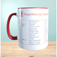 Bedruckte Tasse mit PowerPoint Shortcuts, Kurzbefehle, Tastenkombinationen, Geschenk für Webdesigner, Büro Geschenk