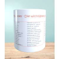 Bedruckte Tasse mit PowerPoint Shortcuts, Kurzbefehle, Tastenkombinationen, Geschenk für Webdesigner, Büro Geschenk