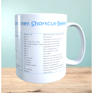 Tasse mit Windows Kurzbefehlen, Bedruckte Kaffeetasse, Lustige Bürotasse, Geschenk für Geeks, Bürogadget