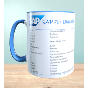 Bedruckte Tasse mit SAP Shortcuts Kurzbefehlen, Geschenk...