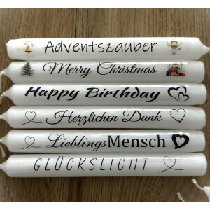 Handbeschriftete Kerze mit Spruch, Personalisierte Kerze, schönes Geschenk, Wohnaccessoire, Deko