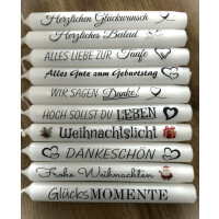 Handbeschriftete Kerze mit Spruch, Personalisierte Kerze, schönes Geschenk, Wohnaccessoire, Deko