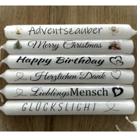 Handbeschriftete Kerze mit Spruch, Personalisierte Kerze, schönes Geschenk, Wohnaccessoire, Deko